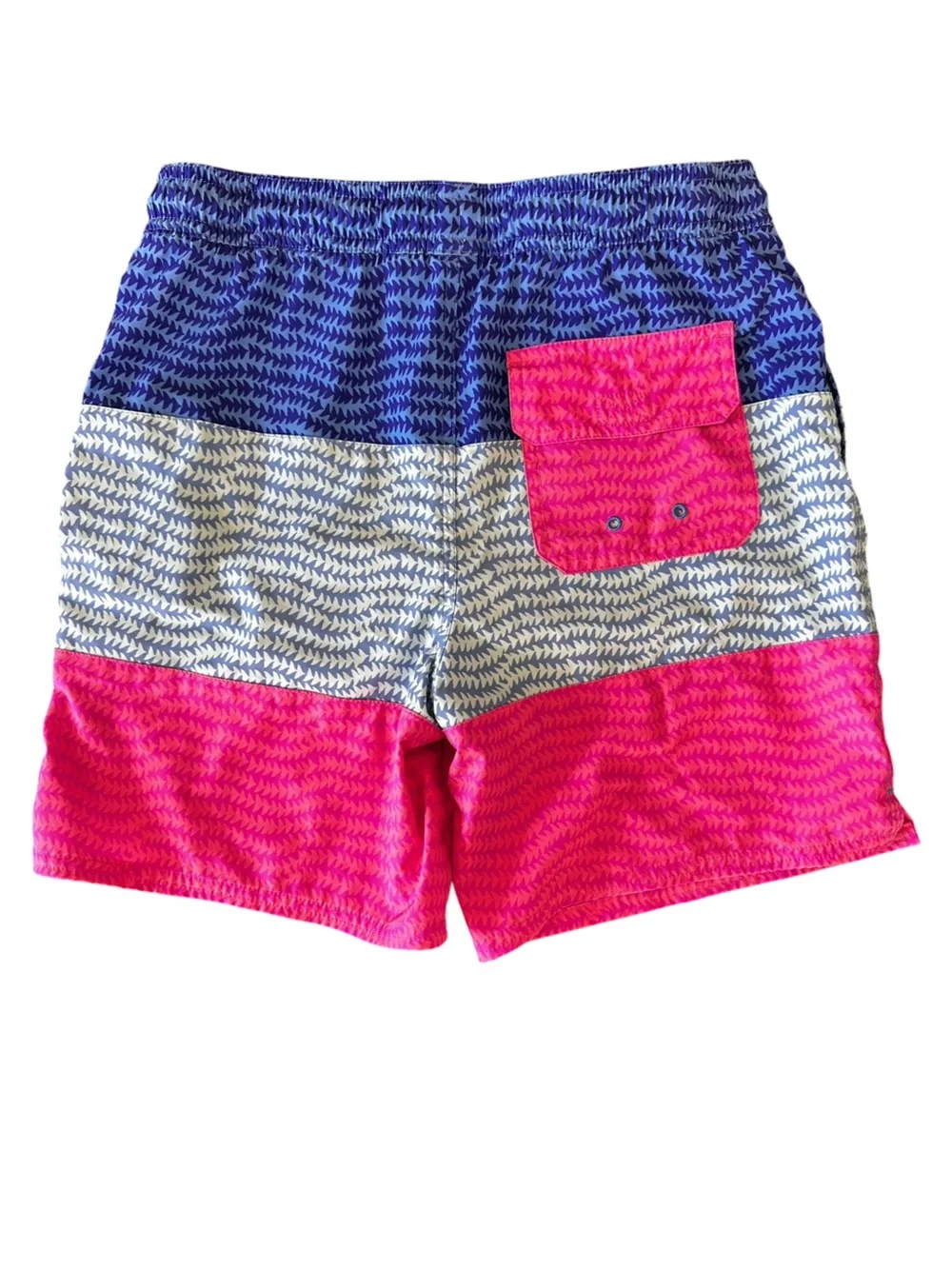 VINEYARD VINES Boy's Wavy Tails Color Block Chappy Swim‎ Trunks Size Large